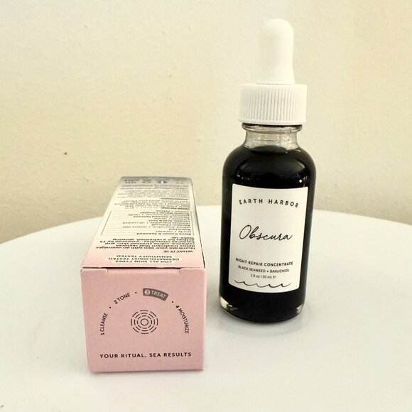 Earth Harbor Obscura Night Repair Full SIze Concentrate Serum Black Seaweed 1oz - Picture 4 of 9